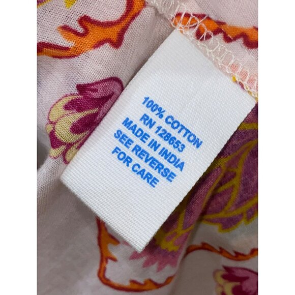 Sigrid Olsen Womens M Multicolor Boho Patchwork Print Button-Up Long-Sleeve Shir - Picture 5 of 8